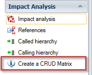 Generate a CRUD matrix in Visual Expert