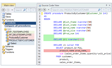 Comparación de código SQL Server