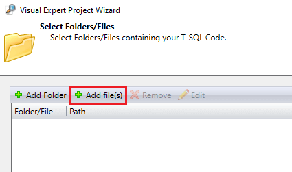 Add SQL Server files to analyze