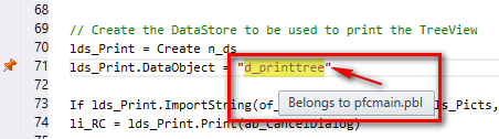 Tooltip indicating where the DataObject Visual Expert is located