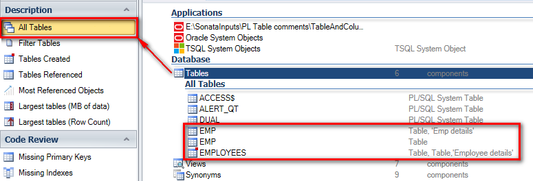 Afficher les tables dans le treeview