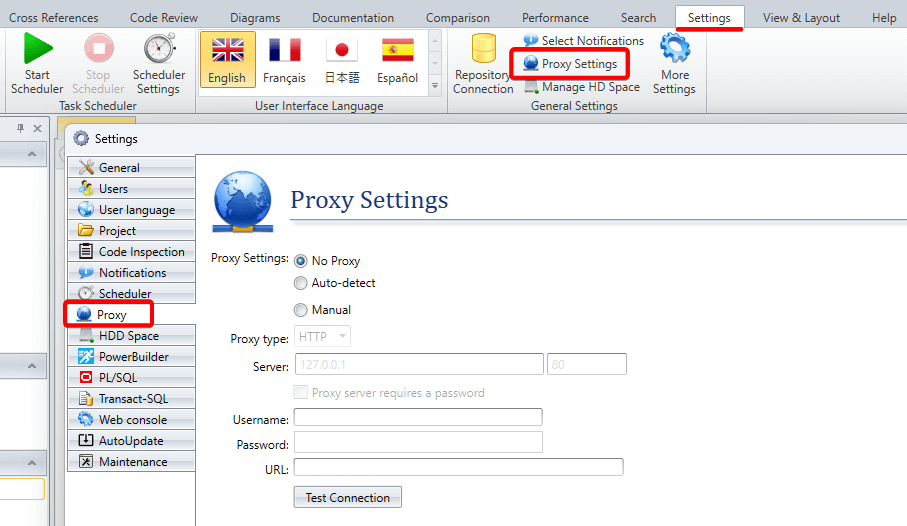VE Desktop Proxy Settings