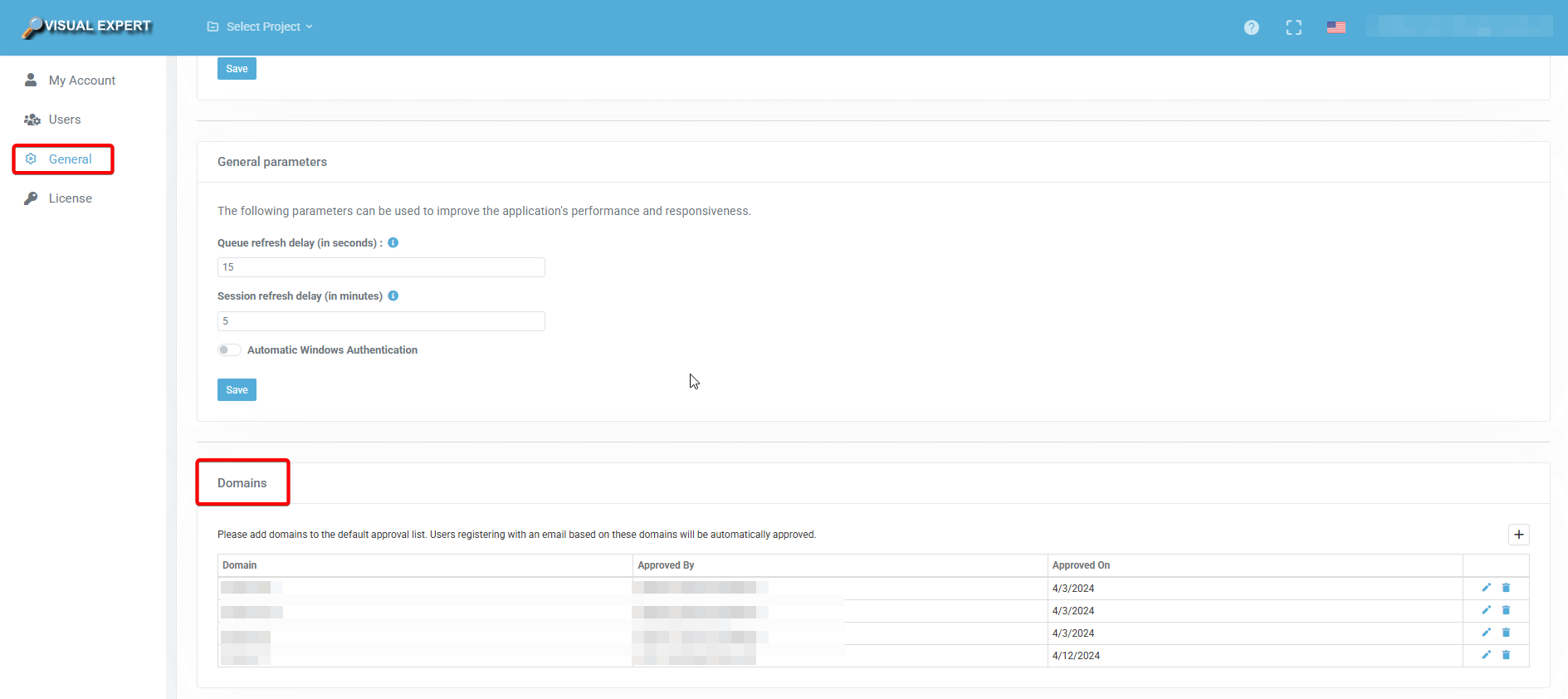 Add Project Domains