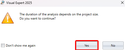 Analysis duration confirmation
