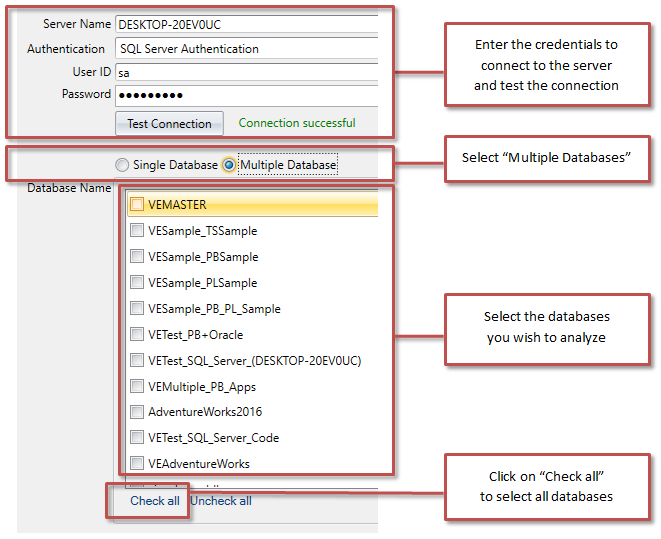 analyze multiple sql server databases