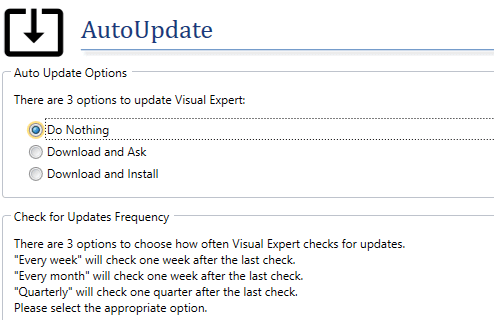 Visual Expert の自動更新