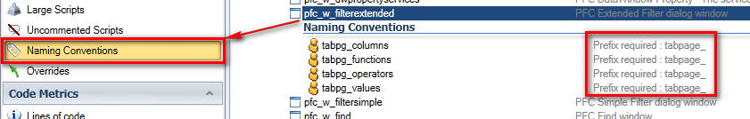 check naming conventions for PB objects