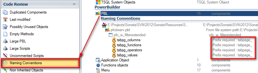 check naming conventions on the root of PBLs