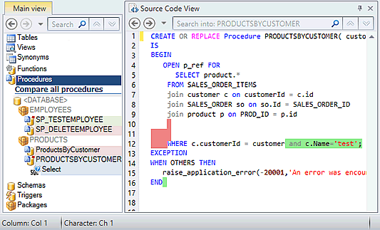 Compare las versiones de su código Oracle PL/SQL