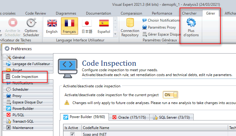 Code Inspection Settings