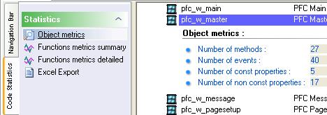 code statistics by Visual Expert