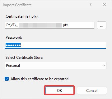 Configure Certificate Import Settings