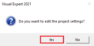 Edit Project Settings Dialog Box