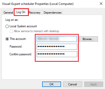 Enter Windows Log in Credentials