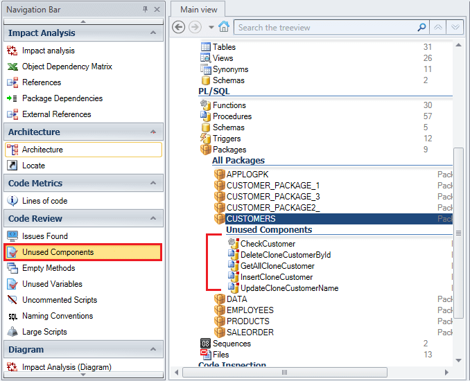 Find Unused Components in Source Code