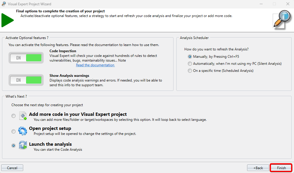 Finish VE Project Creation