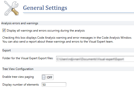 Configure General Settings - Visual Expert