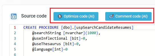 Generate comments or suggest optimizations in code with AI
