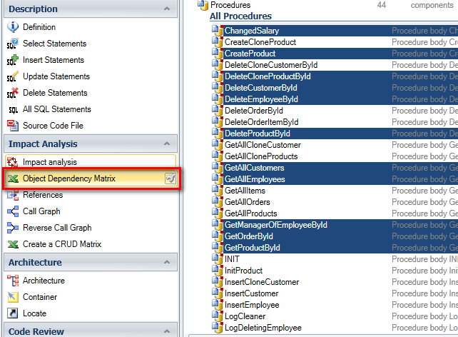 Generar una matriz de dependencia de objetos con Visual Expert