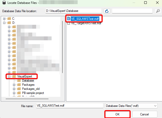 Locate MDF File in New Location