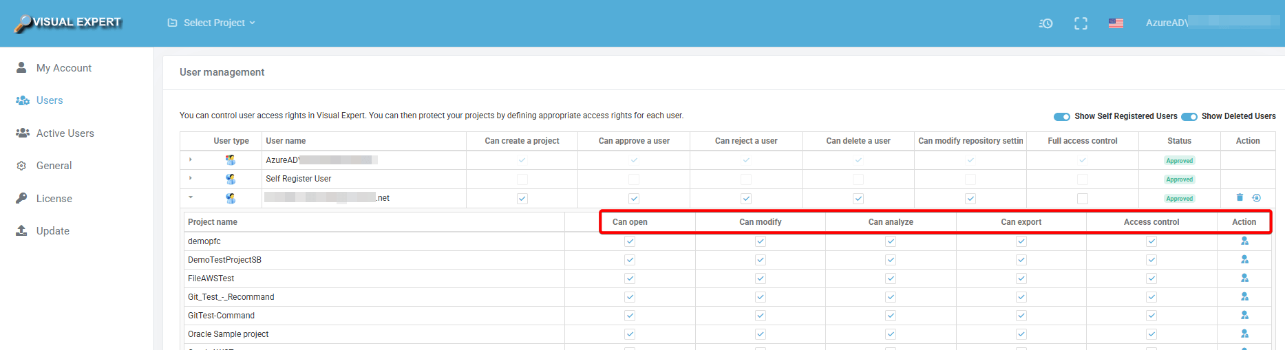 Manage Project Permissions - VE Web
