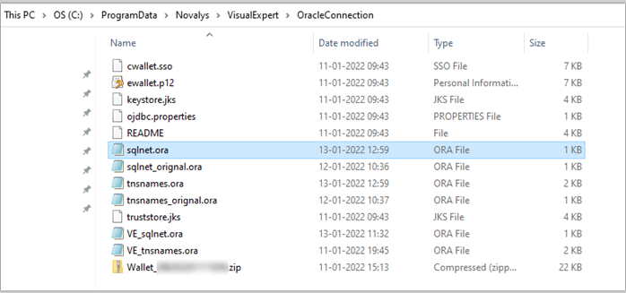 New files in OracleConnection folder