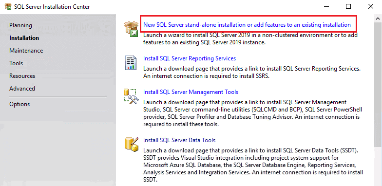 New SQL Server Stand-alone Installation