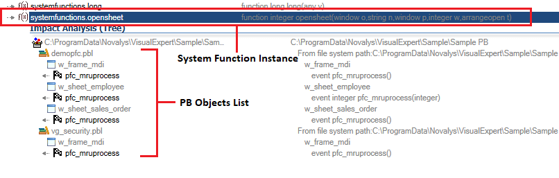 Find Objects using same System Function