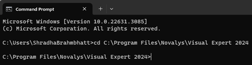 Open Command Prompt for Visual Expert 2024