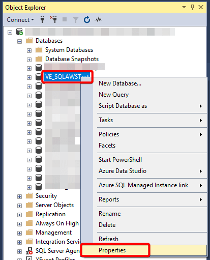Select SQL Server DB to relocate