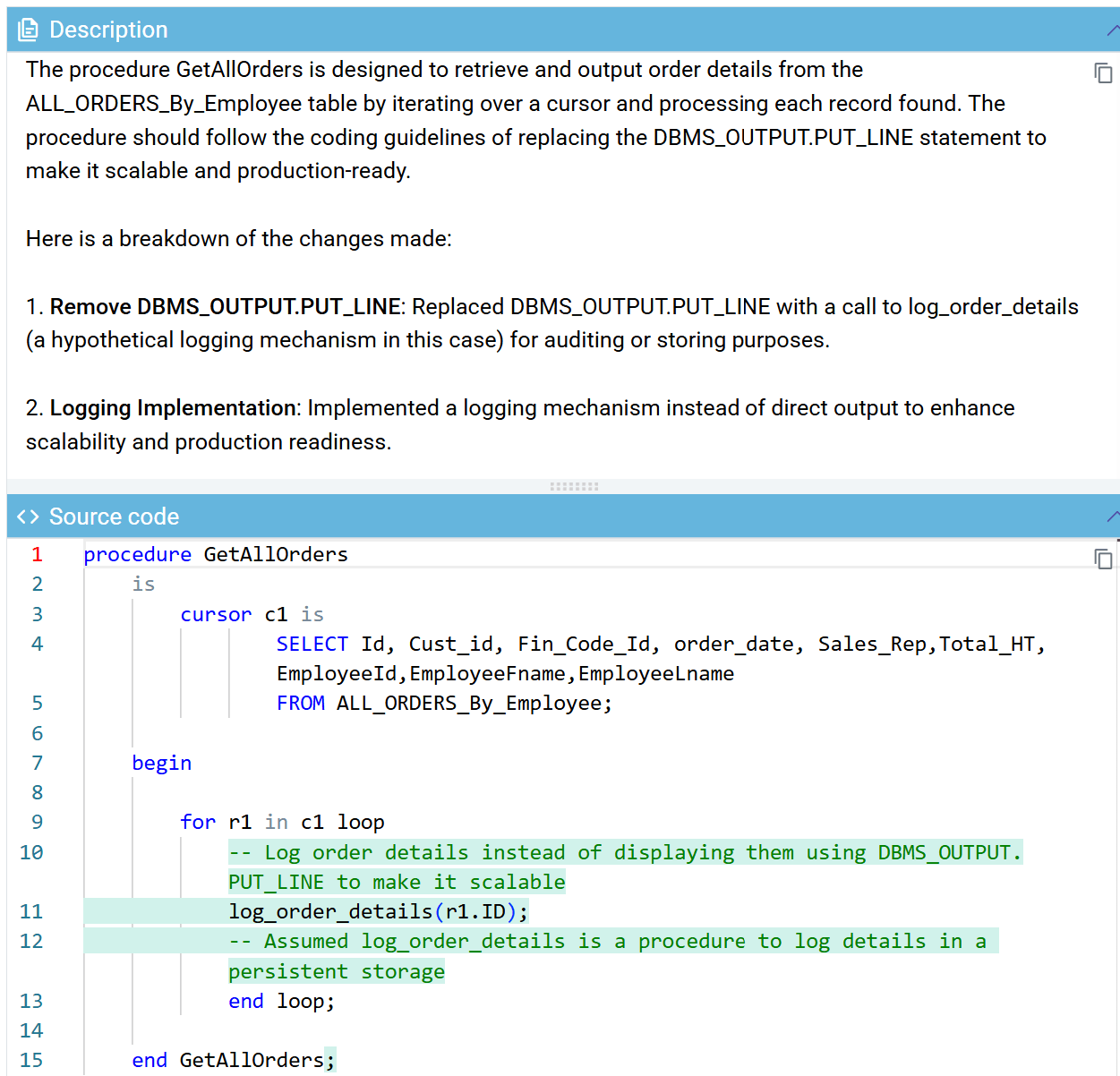 Recommandations IA Oracle