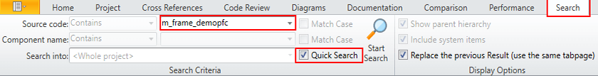 Quick Search Feature - Visual Expert