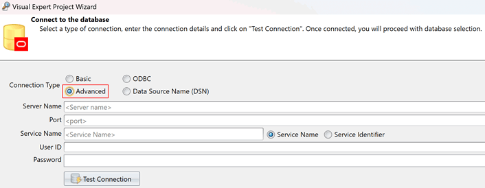 Select Advanced Connection Type
