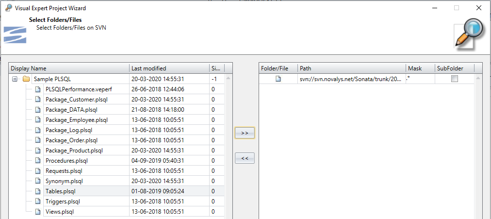 Select code within SVN Server source control