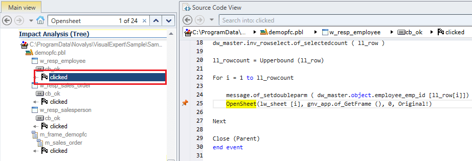 View Object Reference in Source Code