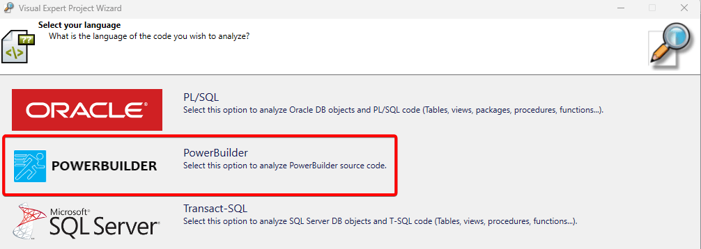 Select PowerBuilder Project