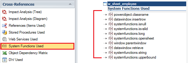 fonction système utilisée par un objet PB