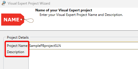 Type Project Name & Description
