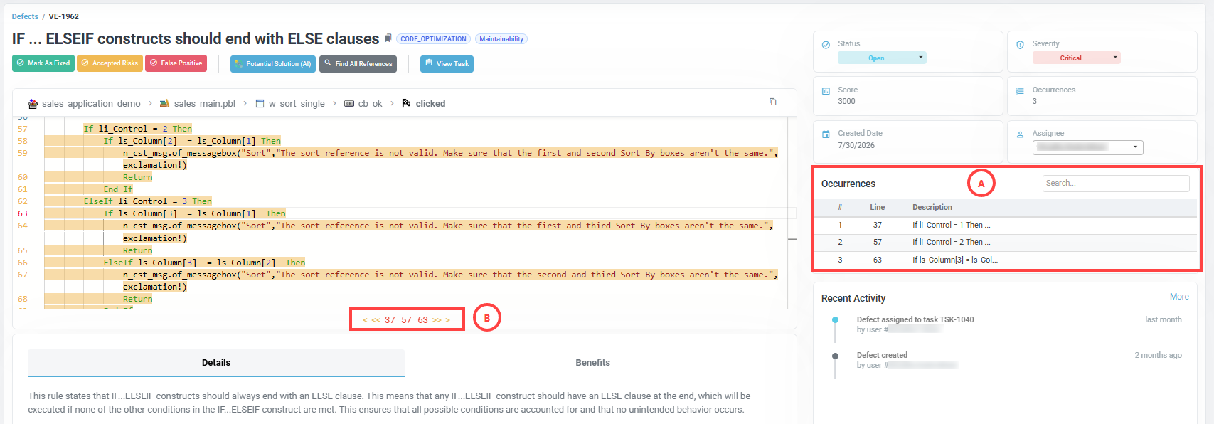 Fixing defects