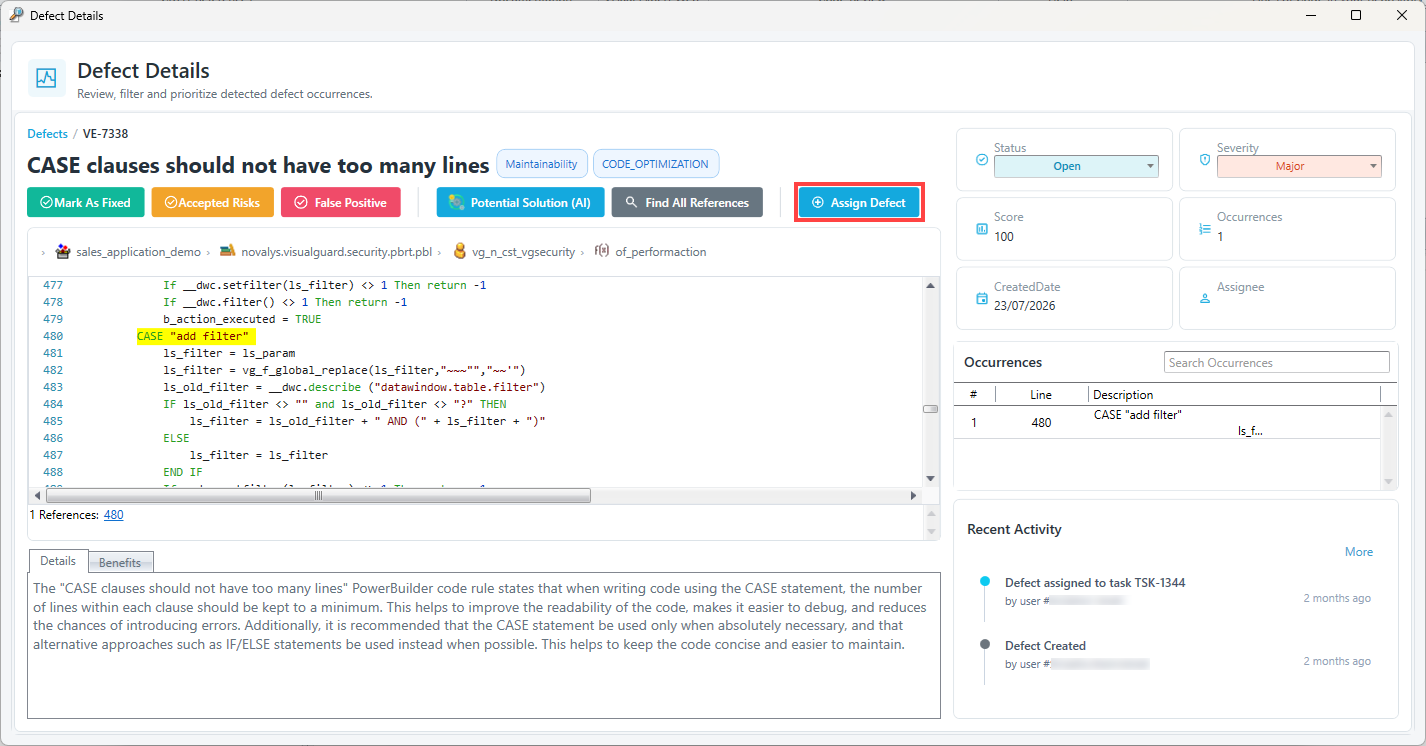 Defect & Task Management in Visual Expert Desktop