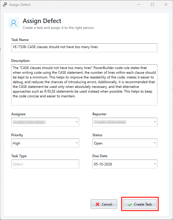 Defect & Task Management in Visual Expert Desktop