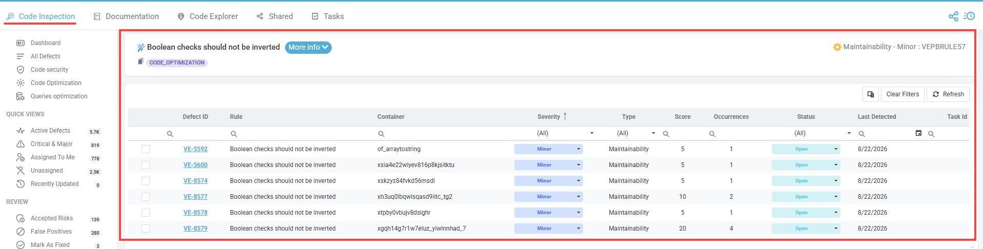 Finding defects from Code Explorer