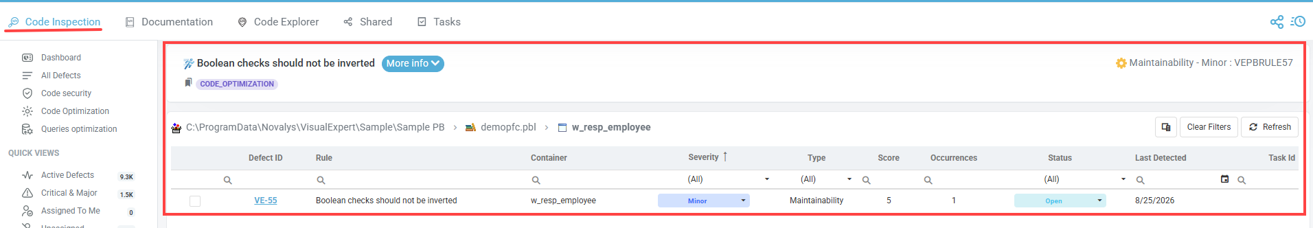 Finding defects from Code Explorer
