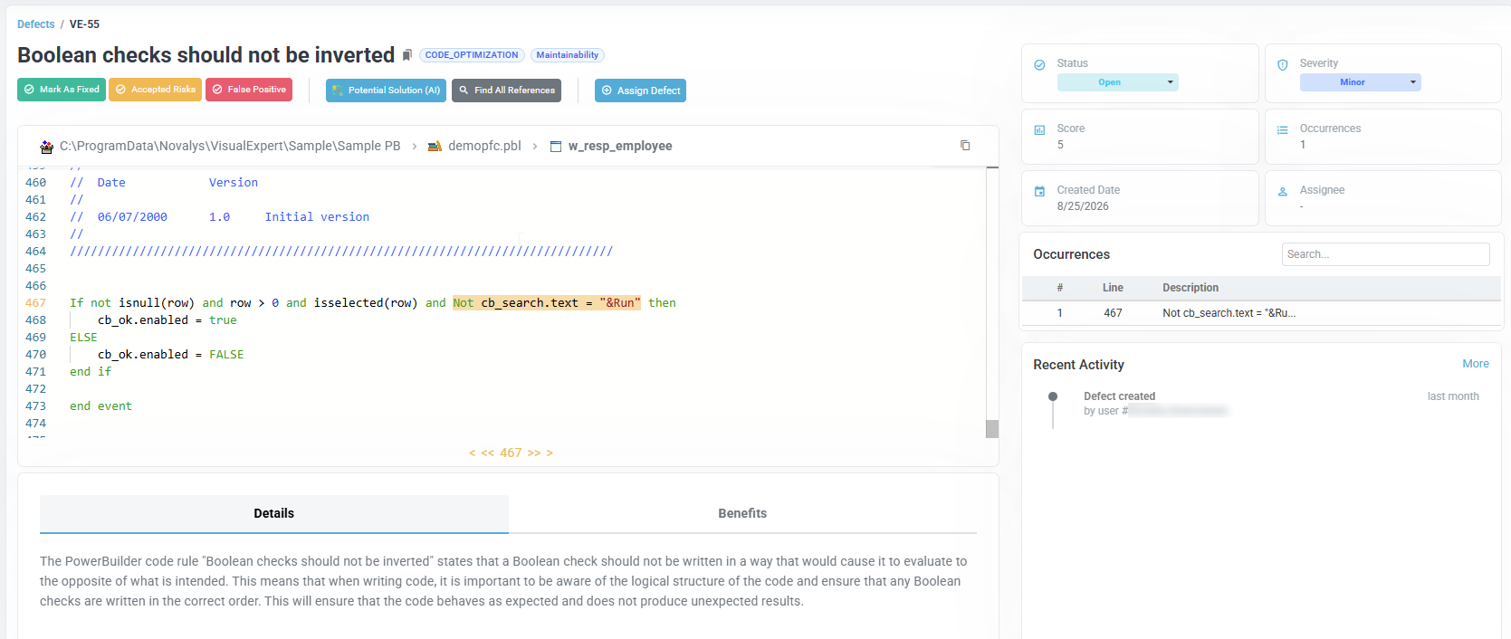 Finding defects from Code Explorer