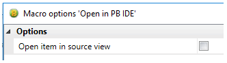 Open objects in PB layout or source view