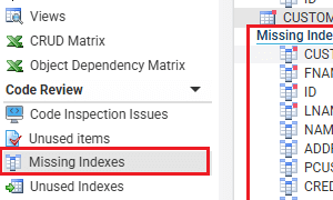 Détection des index manquants