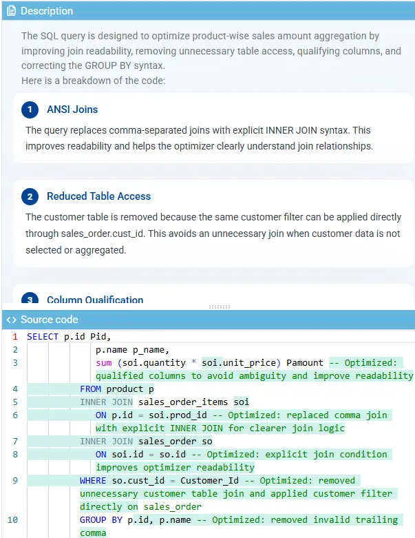 VE AI Optimized Code with Comments