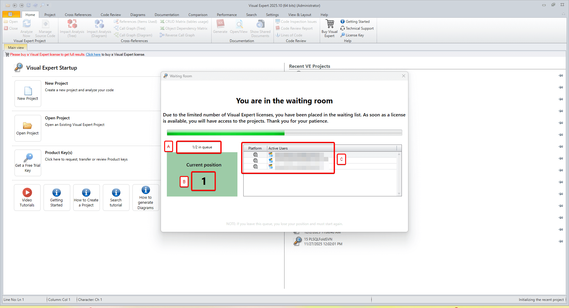 Visual Expert Waiting Room - Desktop