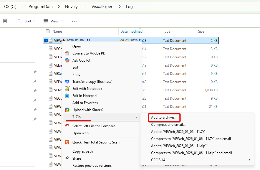 Créer une archive avec 7-Zip