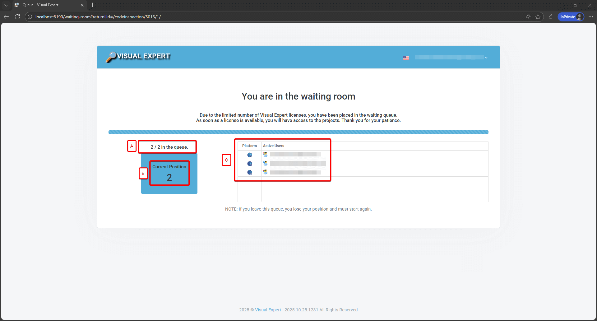 Visual Expert Waiting Room - Web